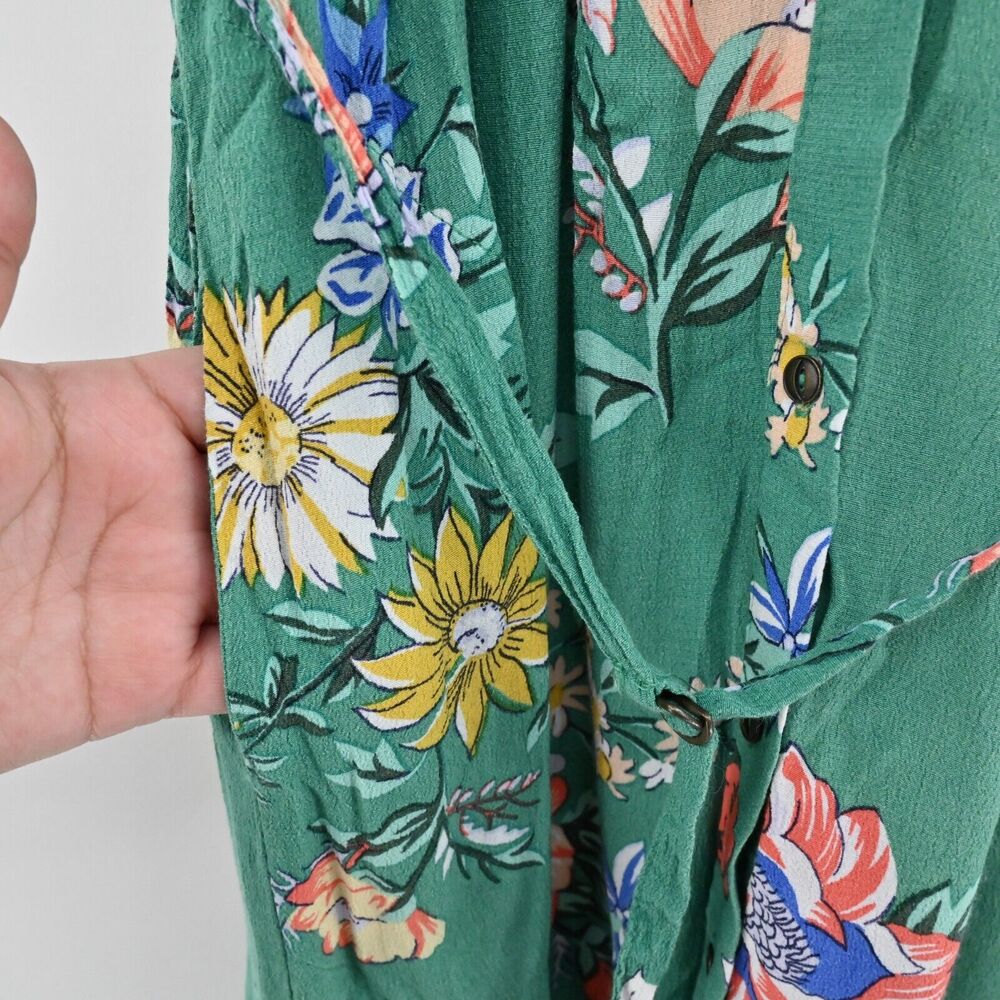 ANTHROPOLOGIE Dress Size 2 Maeve Rory Green Floral Sleeveless‎ Button Front Midi - Picture 8 of 12